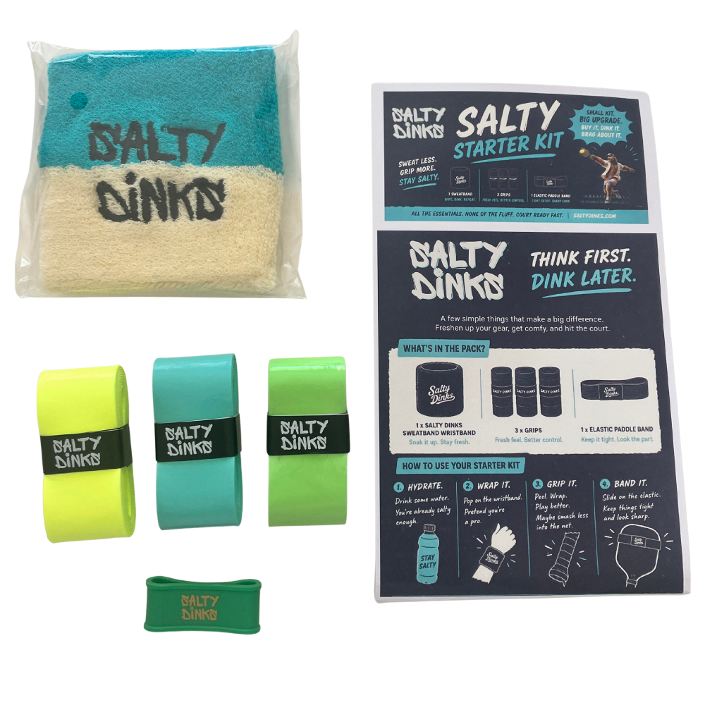 Salty Dinks Starter Pack - pickleball overgrips wristbands and accessories