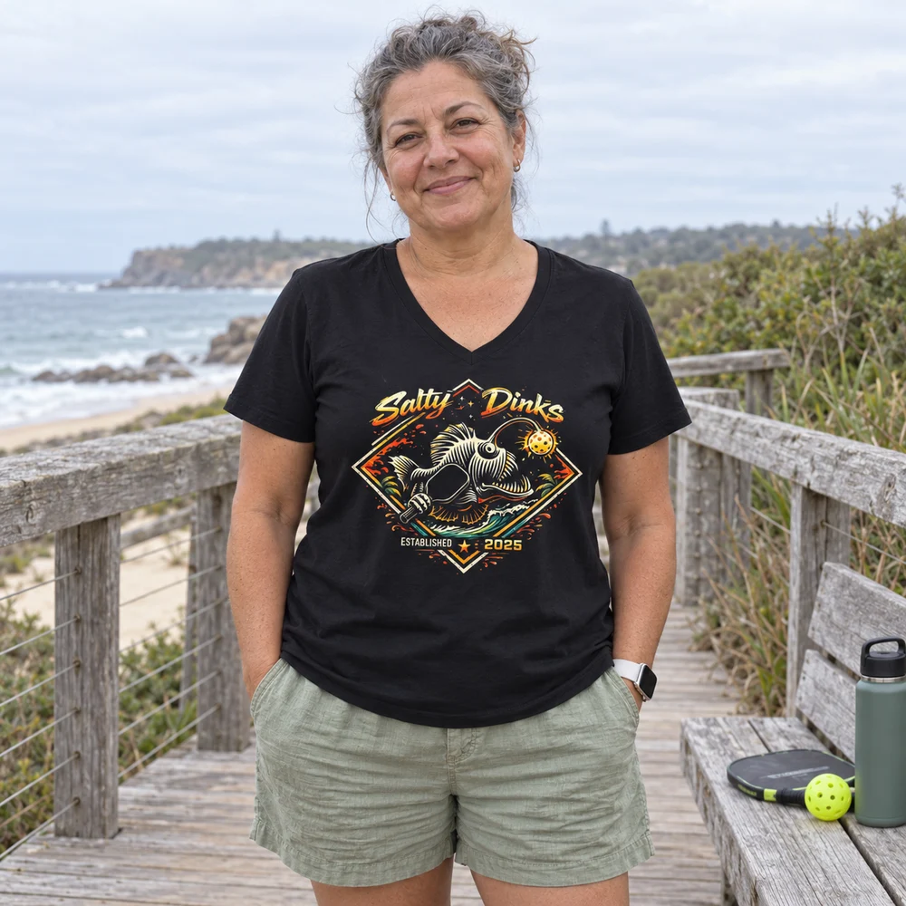 Salty Angler Performance Tee โ Womens - everyday coastal