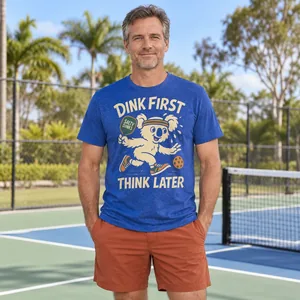 DFTL – Performance Tee – Mens — Koala Electric Blue — front view on model