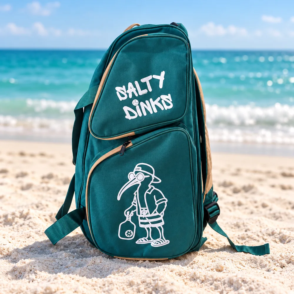 Salty Dinks Pickleball Bag front view with logo