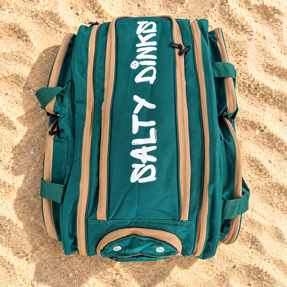 Salty Dinks Pickleball Bag top view with logo